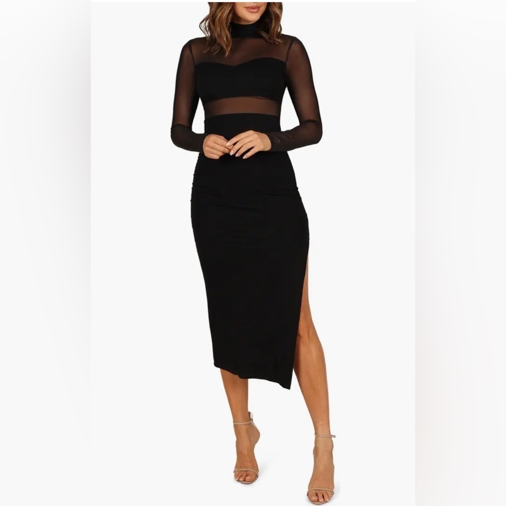 Petal & Pup Black Mesh Detail Dress